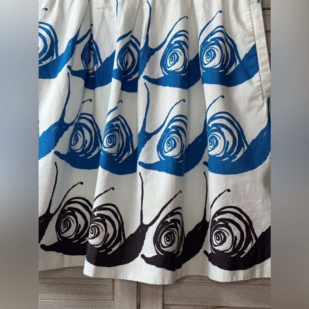 Maeve Blue and Black Swirl Snail Skirt. HTF. Great Condition. Medium Statement - Picture 12 of 14